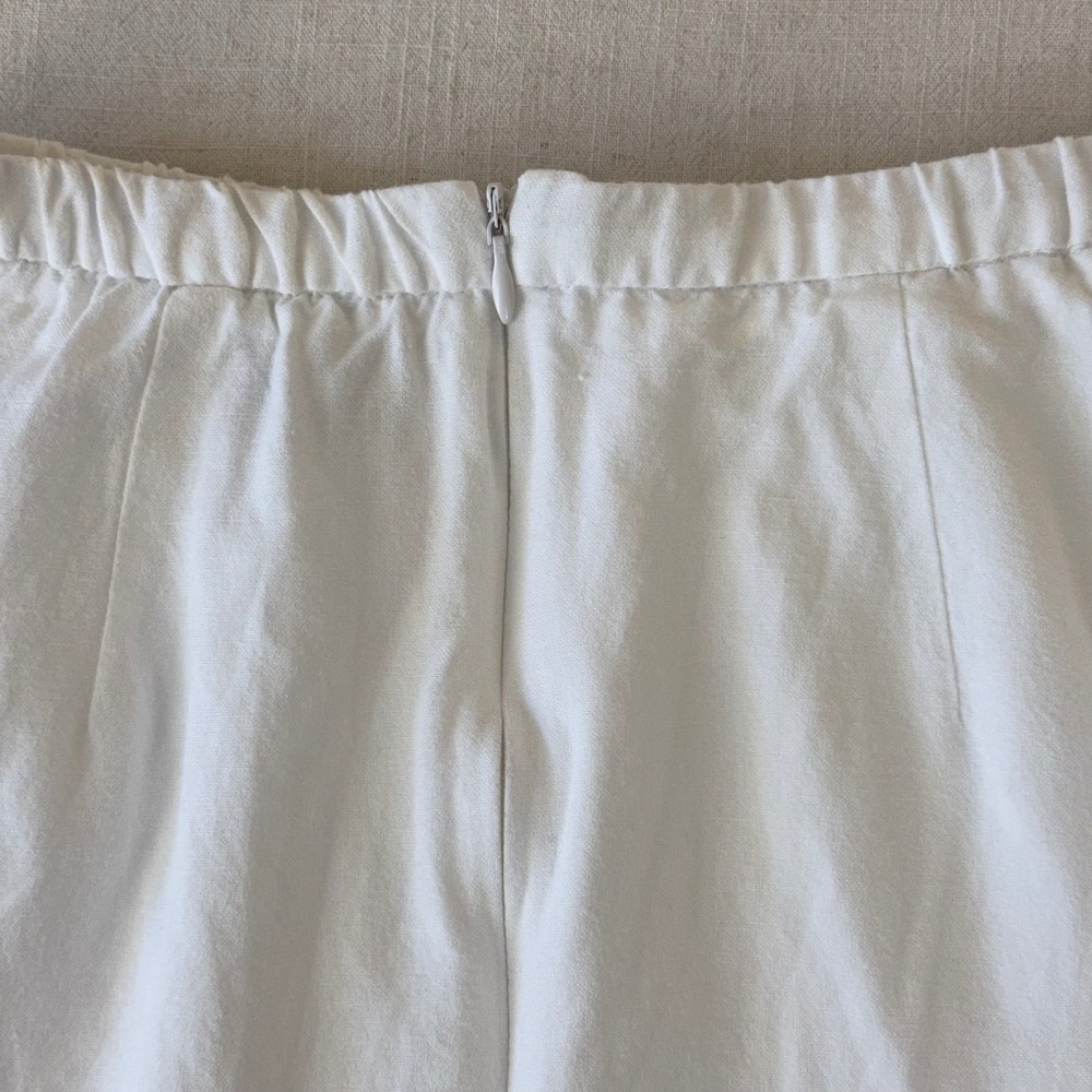 Petal + Pup Midi Skirt Womens XS White Linen Blend Elastic Waist Coastal Chic - Picture 6 of 12